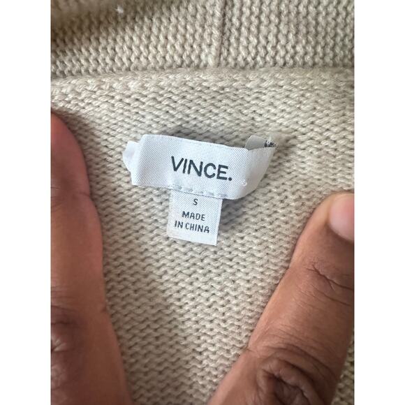 Vince Wool Cashmere Open Front Draped Cardigan Sweater Beige Women’s Small - Picture 4 of 6